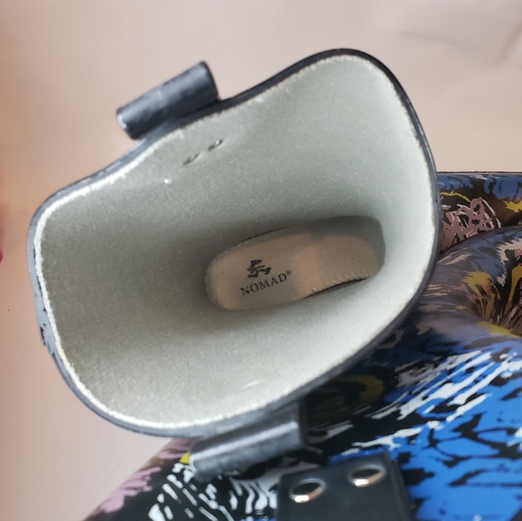 Nomad Yippy Rubber Boots Multicolor Pointed Toe Womens Size 10 Cowboy Rain Boots - Picture 12 of 16